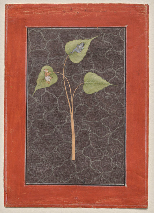 Krishna on the Peepal Leaf with Brahma