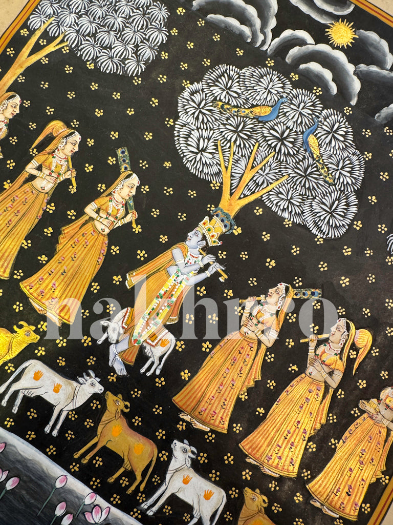 Full Moon Night Krishna With Gopis