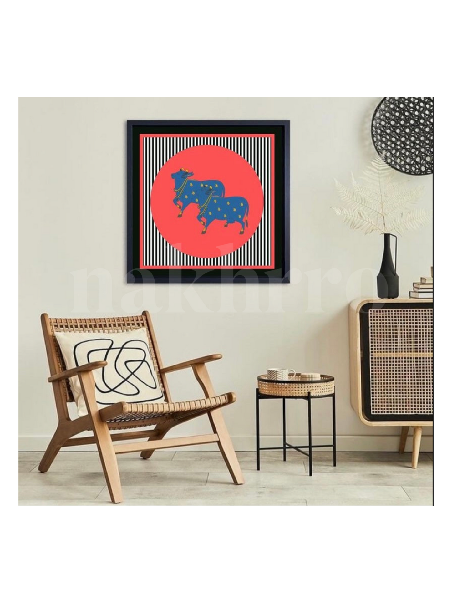 Pop Culture Kamdhenu in Hot Pink – Archival Cow Wall Art