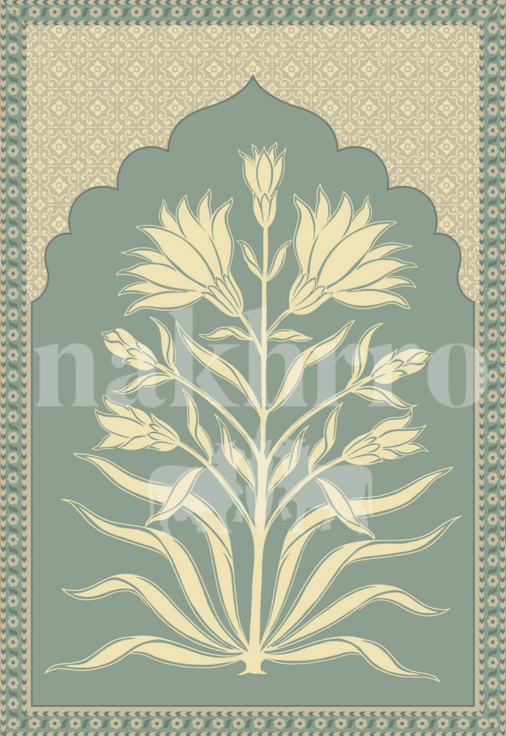 Mughal Muted Floral Jharoka