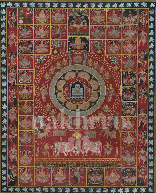 Jain Kalachakra Art | 24 Tirthankars in Circular Formation