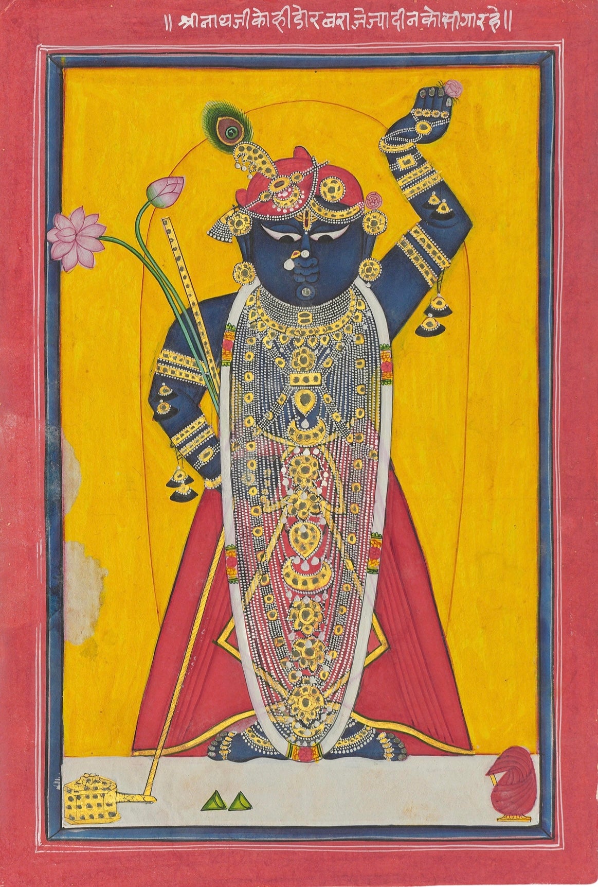 Yellow Shrinath Ji Pichwai Wall Art (Museum-Grade) - Nakhrro