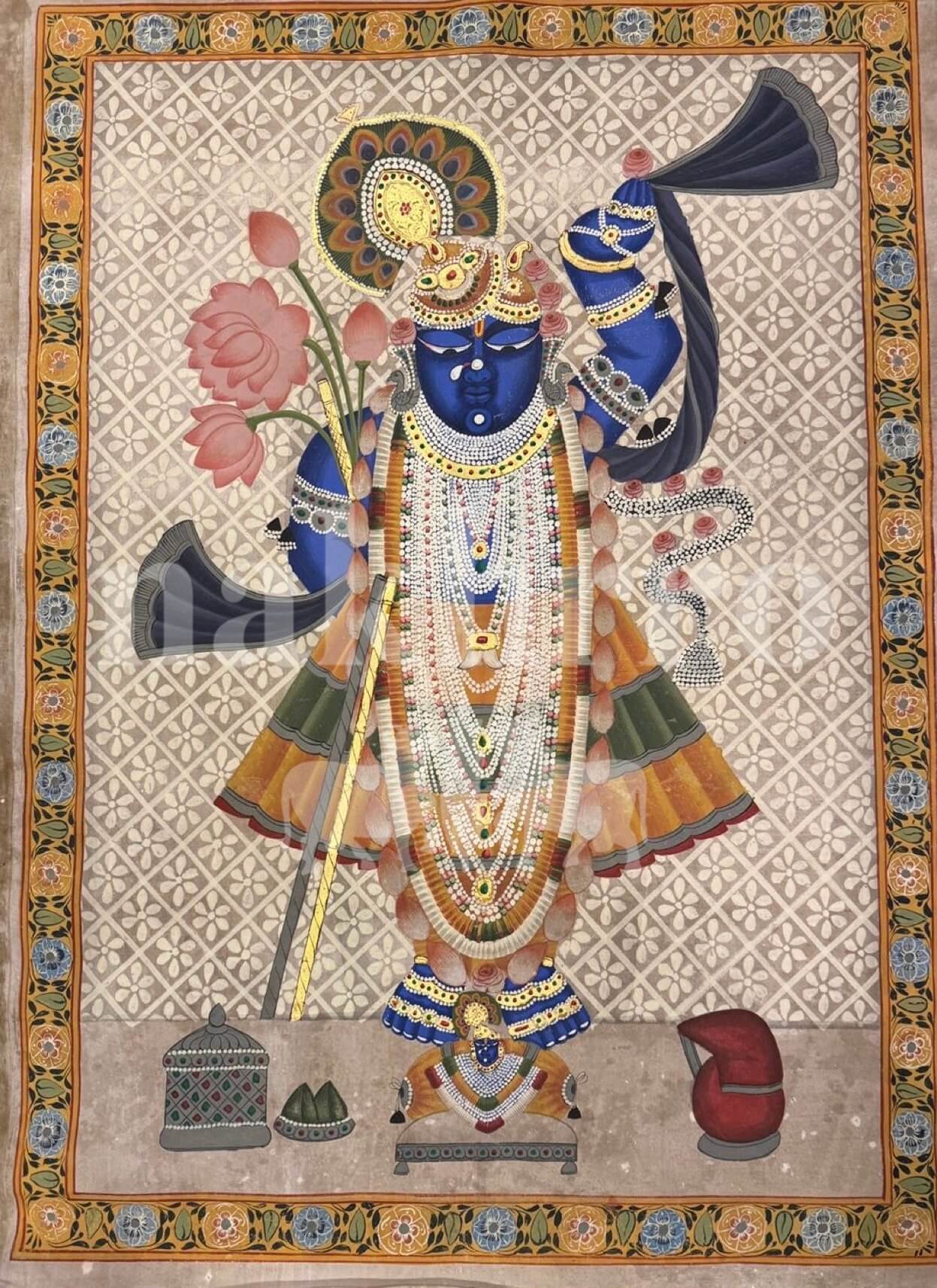 Shrinathji Pichwai Art Print | Museum-Grade Traditional Krishna Wall Art