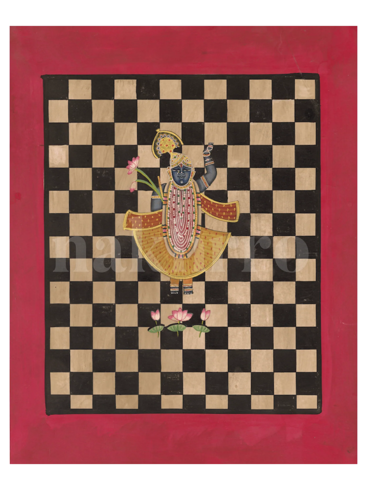 Shrinath Ji & The Game Of Chess Geometric Pichwai - Nakhrro