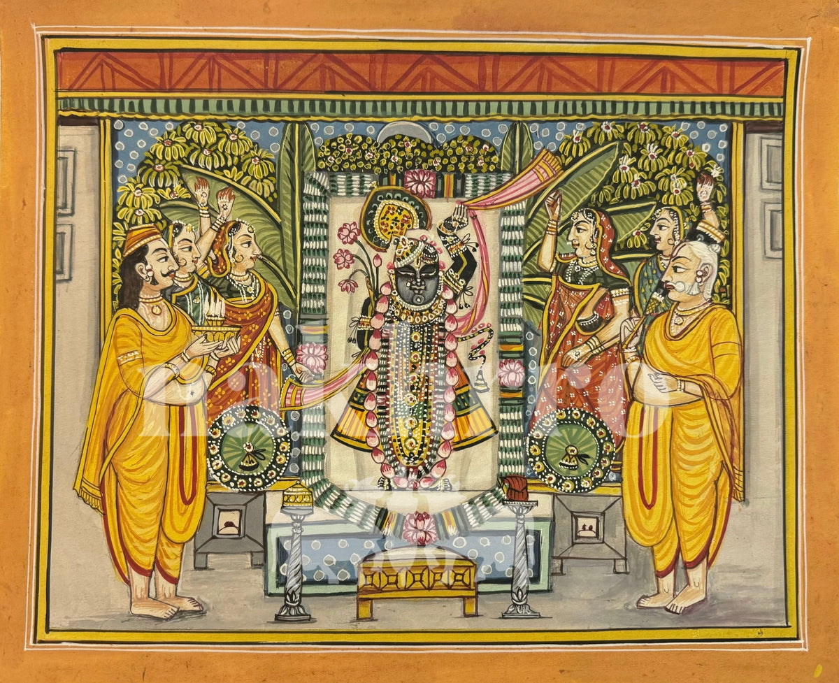 Shrinath Ji Darshan Pichwai Contemporary Pichwai Antique Finish
