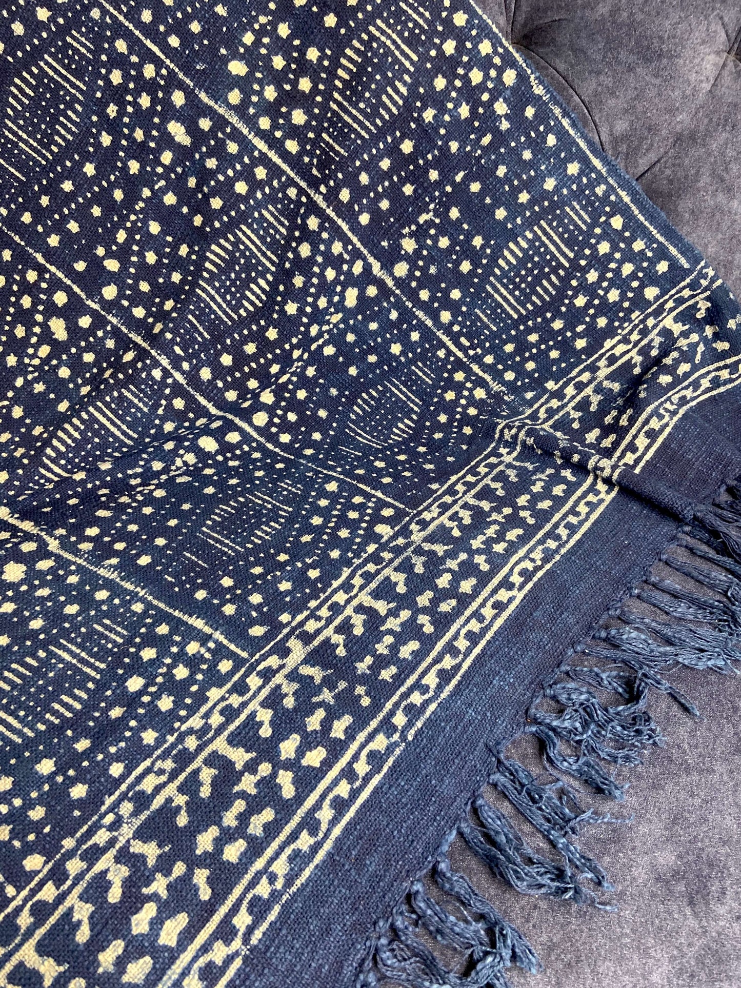 Indigo Starry Mud Throw - Nakhrro
