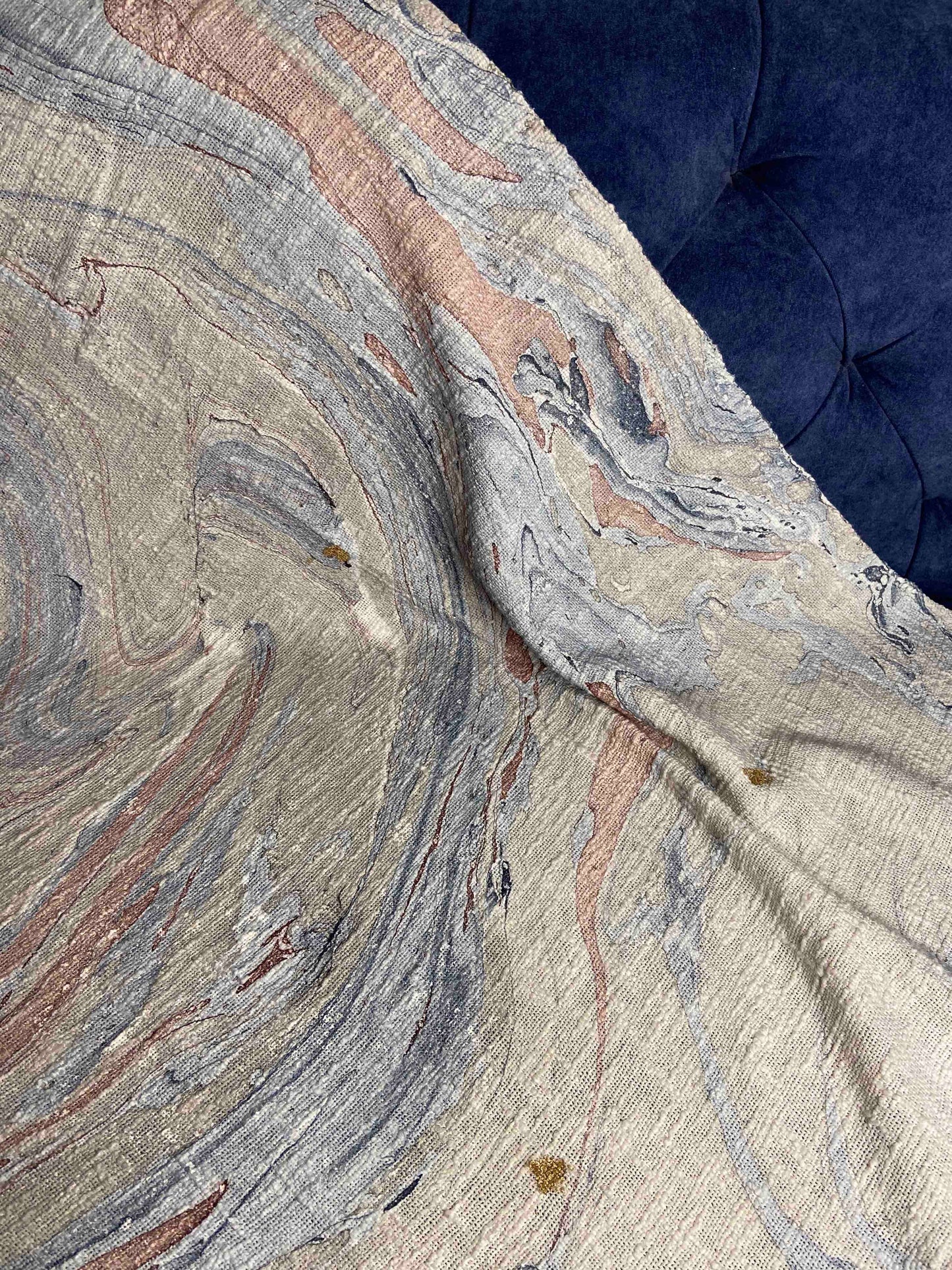 Marble Print Blue Shades Mud Throw - Nakhrro