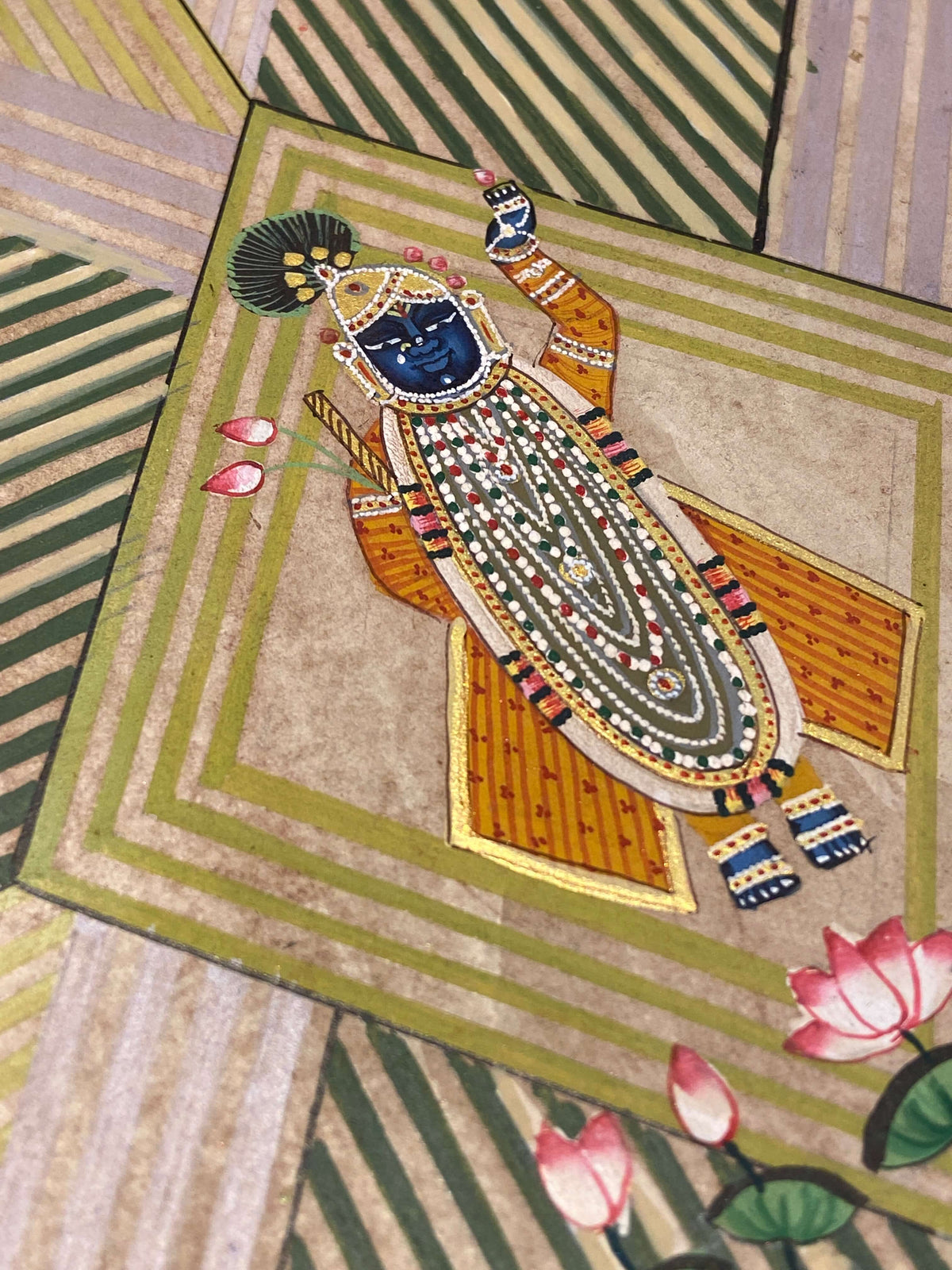 Shades Of Green Contemporary Geometric Pichwai - Nakhrro