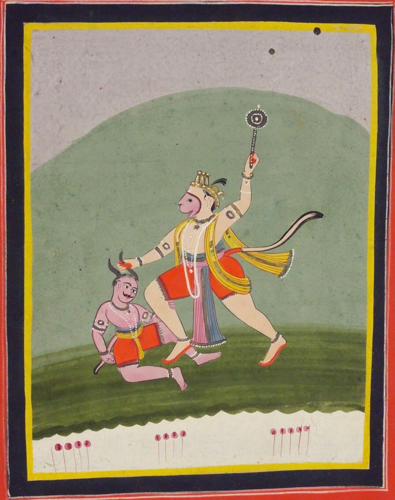 Hanuman Victory Scene | Museum-Grade Indian Miniature Art Print