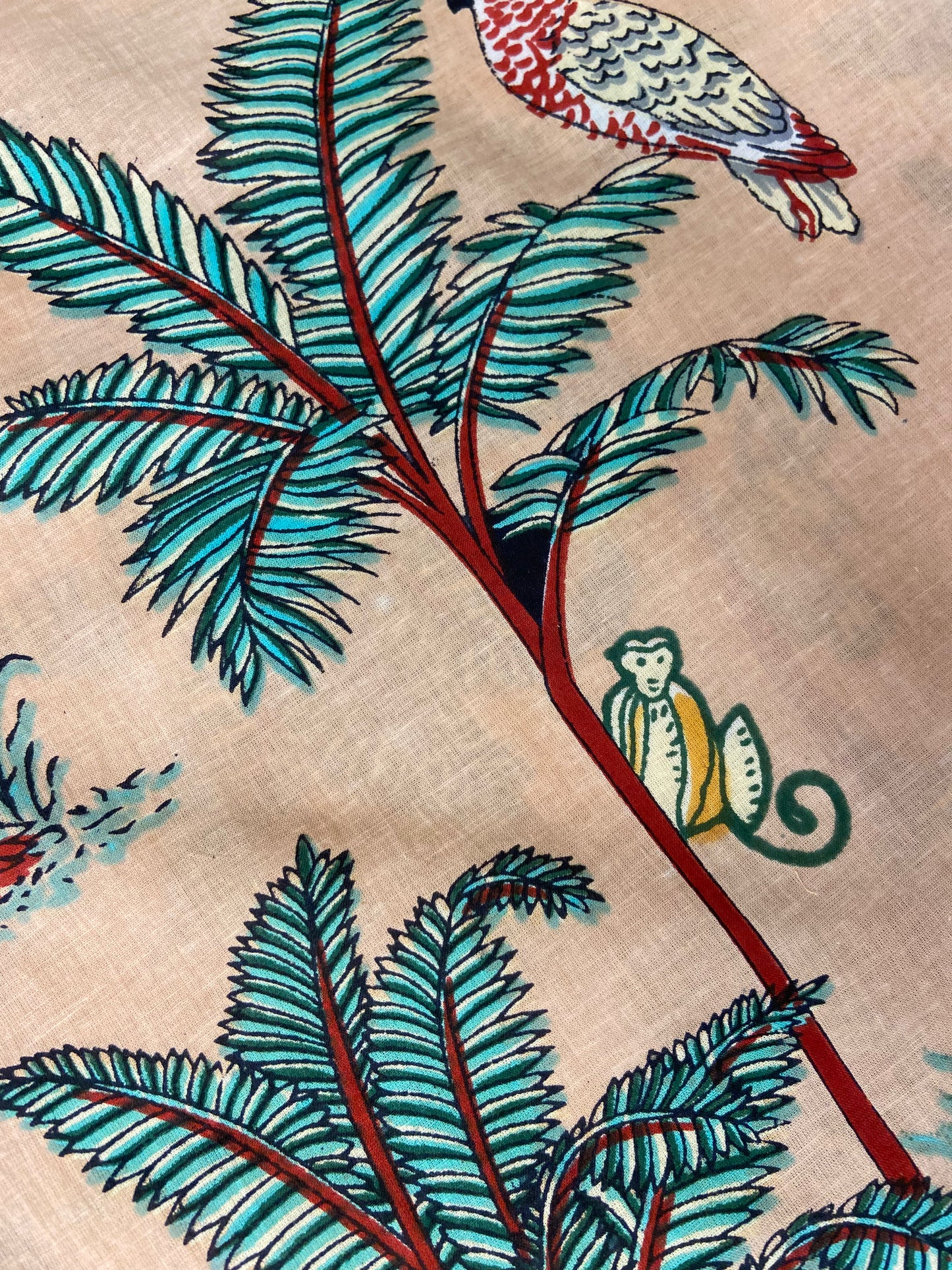 Beige Jungle Print Cotton Cloth - Nakhrro