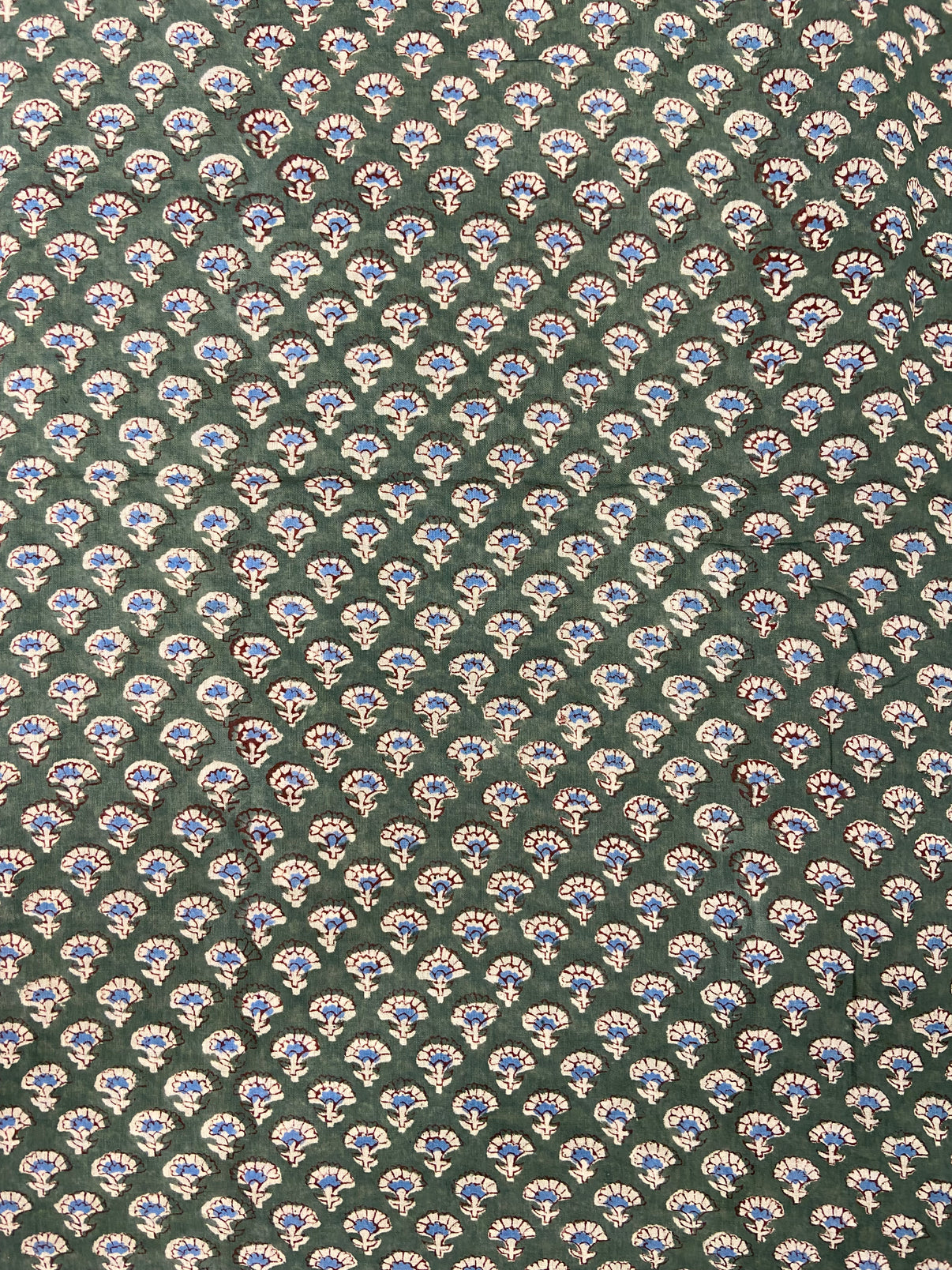 Green Minimal Hand Block Printed Mulmul Cotton Cloth - Nakhrro