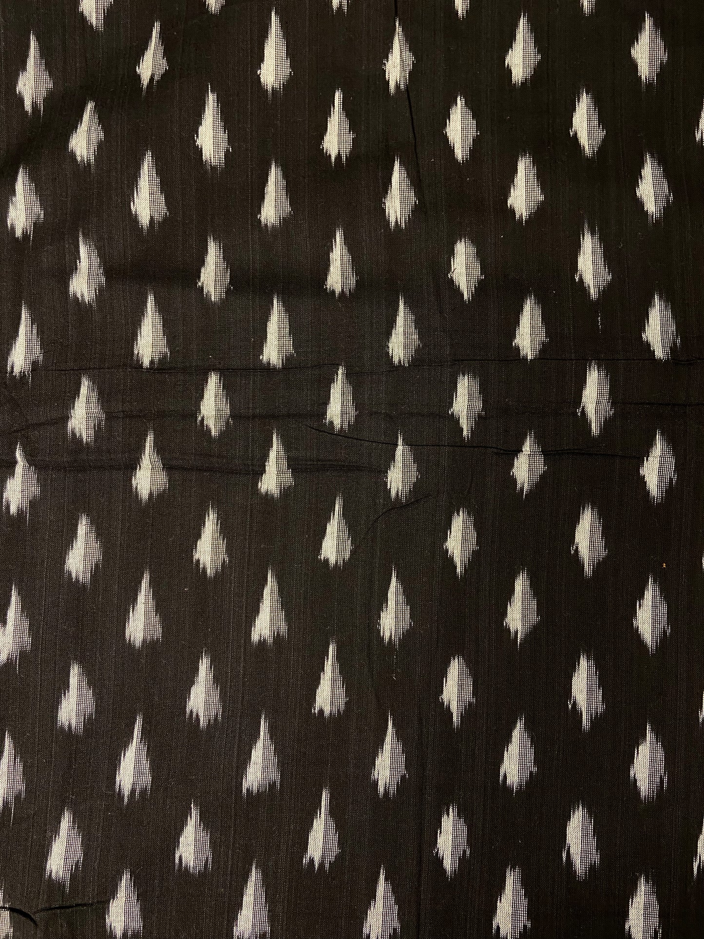 Black Hand Weaved Pochampally Ikat Cotton Fabric - Nakhrro