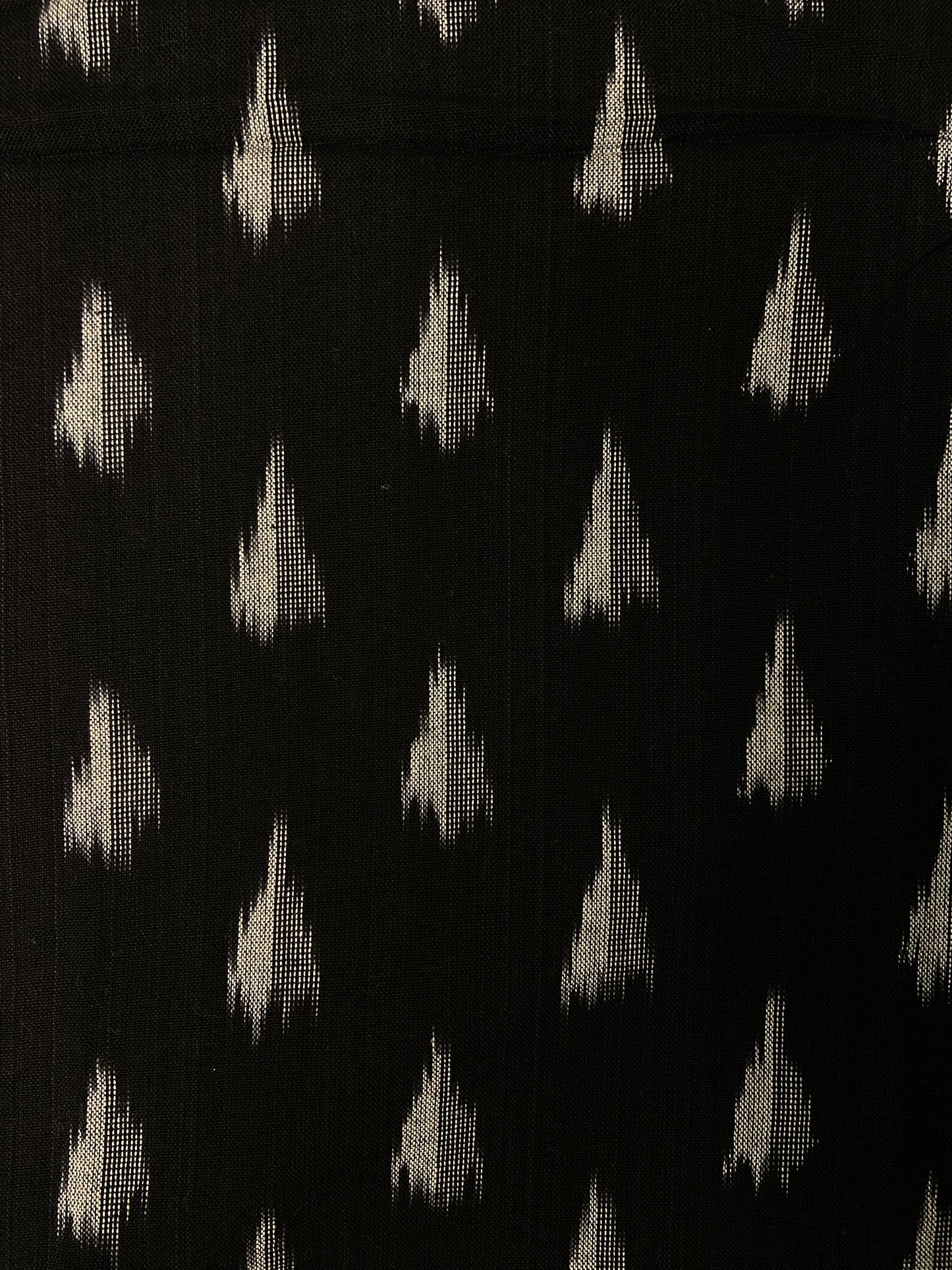 Black Hand Weaved Pochampally Ikat Cotton Fabric - Nakhrro