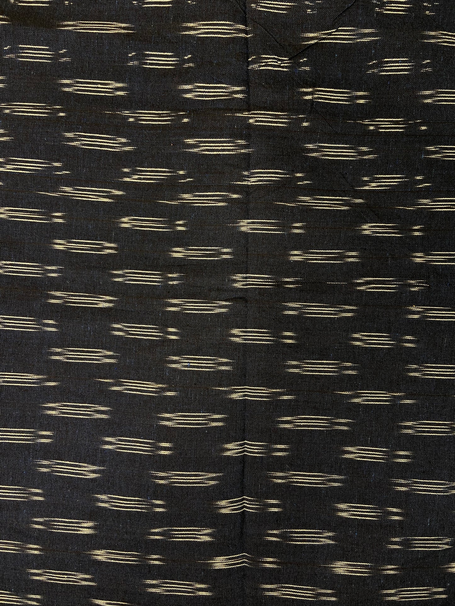 Black White Motif Hand Weaved Pochampally Ikat Cotton Fabric - Nakhrro