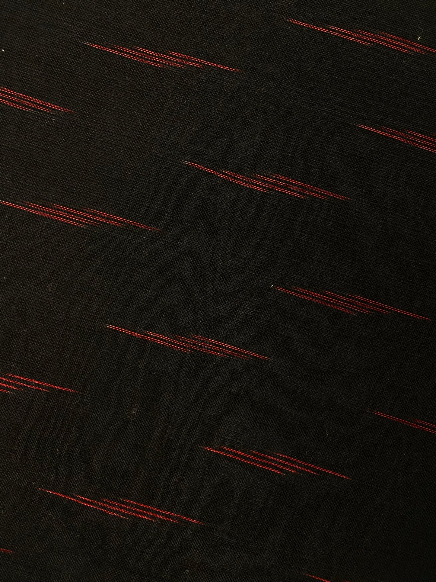 Black Red Motif Hand Weaved Pochampally Ikat Cotton Fabric - Nakhrro