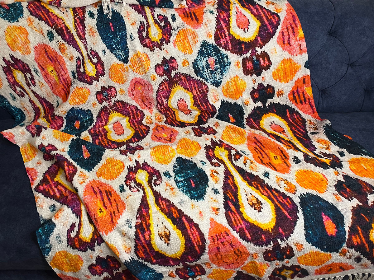 Colourful Ikat Throw - Nakhrro