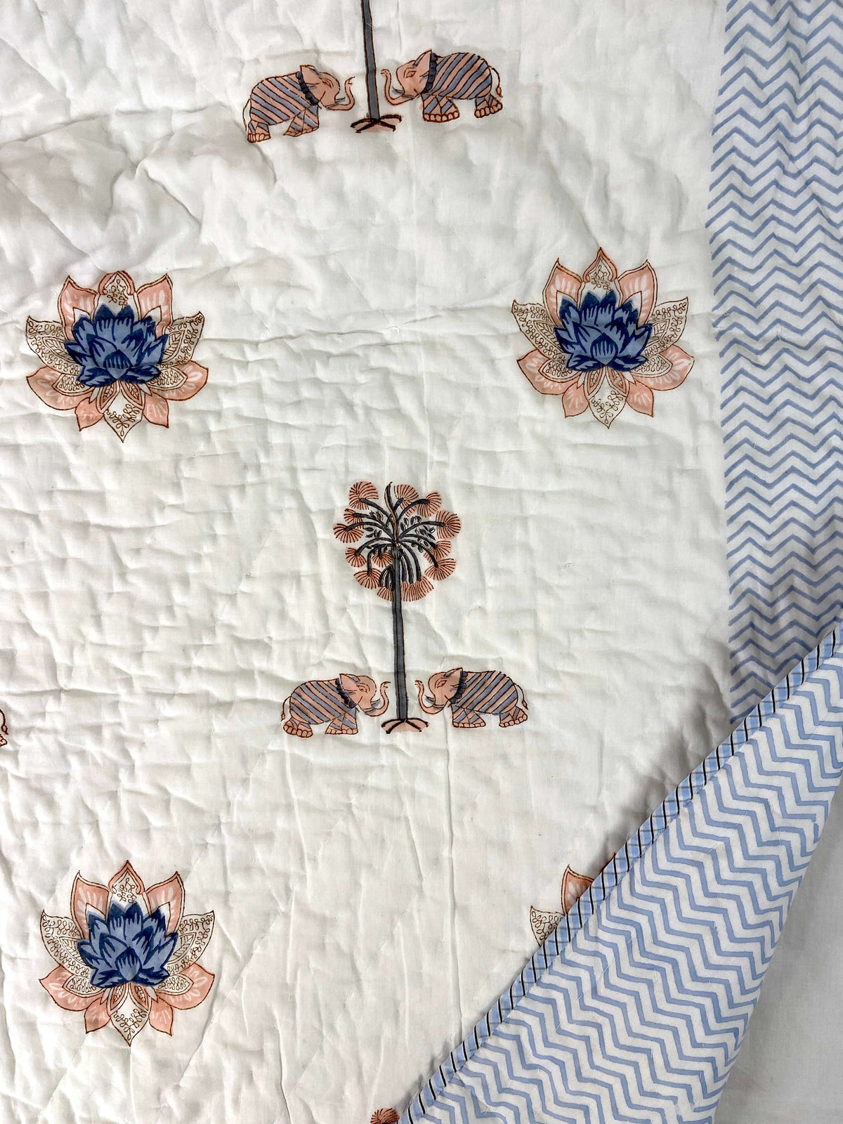 Gaj Pastel Shades Organic Mul Cotton Single Bed Quilt - Nakhrro
