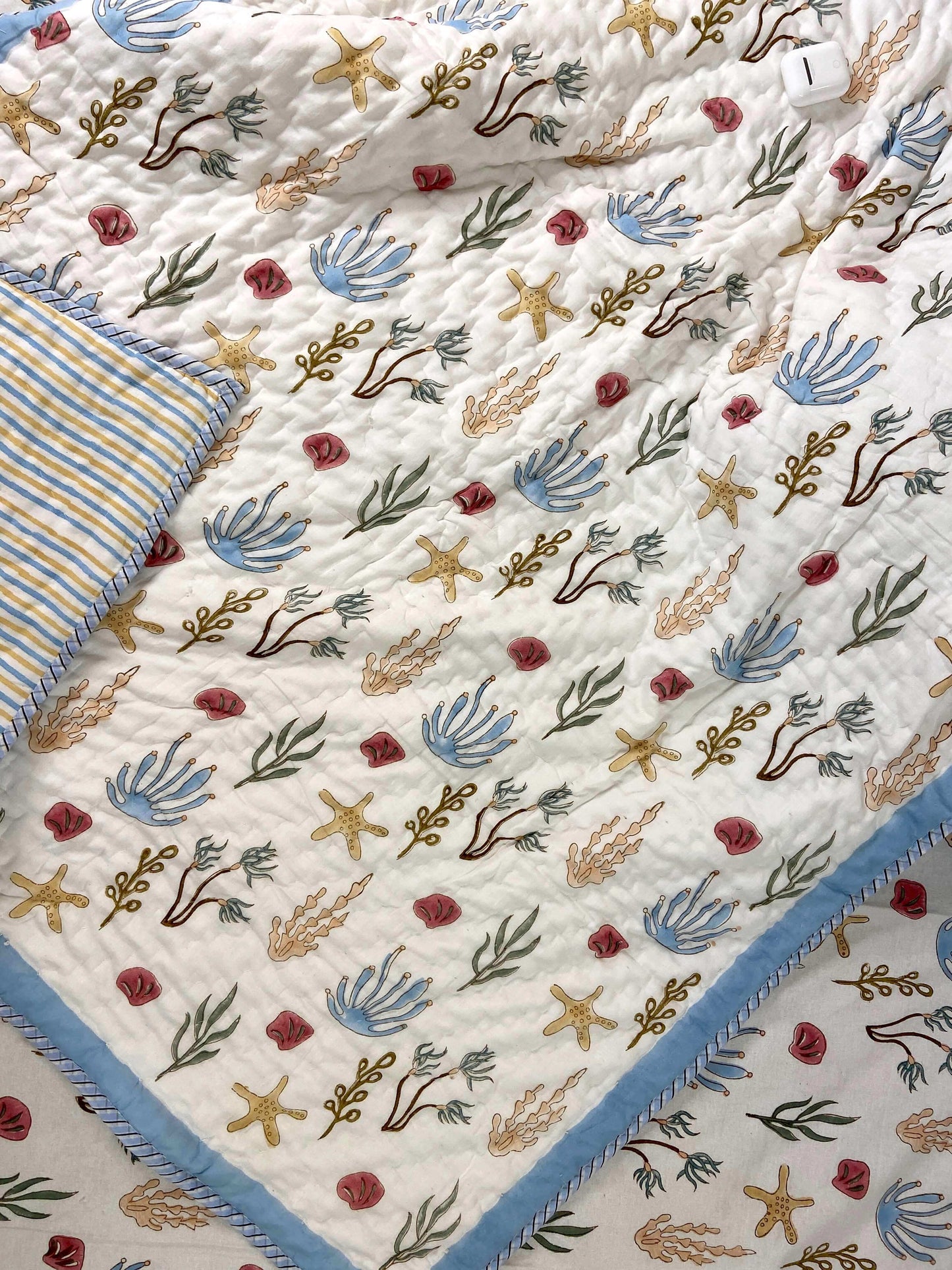 Star Fish Hand Block Baby Quilt - Nakhrro
