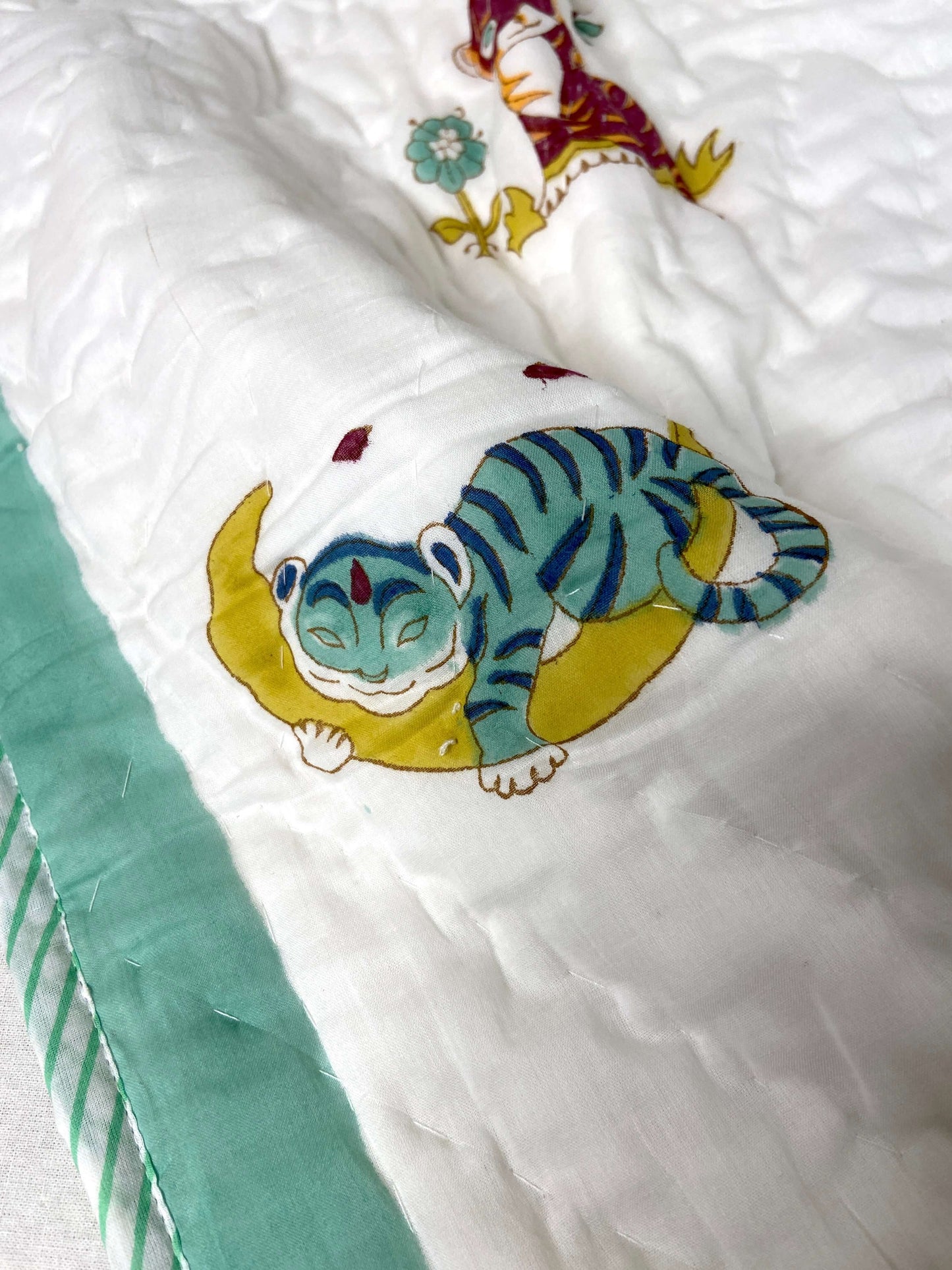 Baby Tiger Hand Block Baby Quilt - Nakhrro