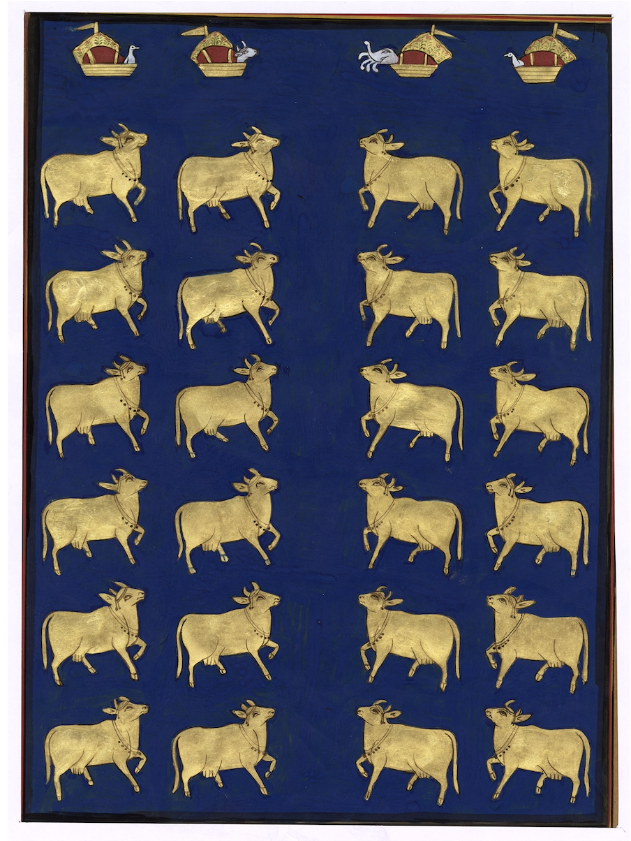 Indigo Gopashtami Pichwai - Nakhrro
