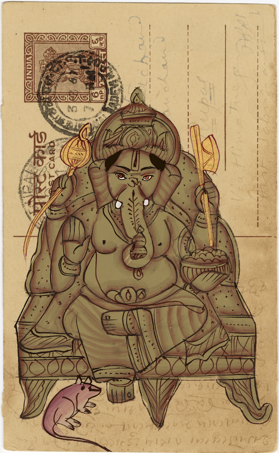 Beige MahaGanesha Postcard - Nakhrro
