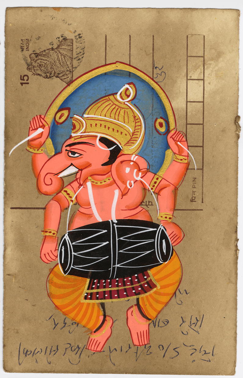 Ganesha With Dholkis Postcard - Nakhrro