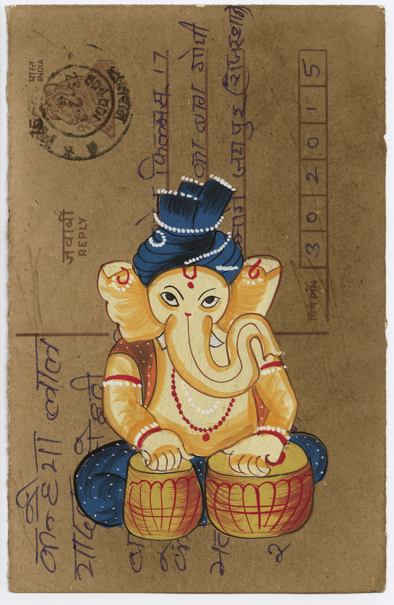 Ganesha Playing Tabla Postcard - Nakhrro