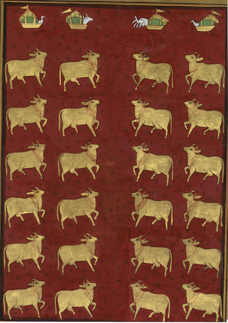 Deep Red Gold Cows Of Pichwai - Nakhrro
