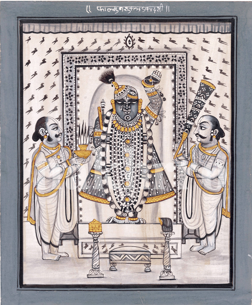 Black & White Phalgun Shukla Ekadashi Pichwai - Nakhrro