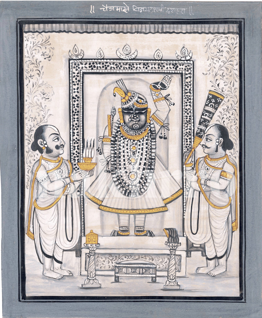 Black & White Vijaydashmi Dusshera Pichwai