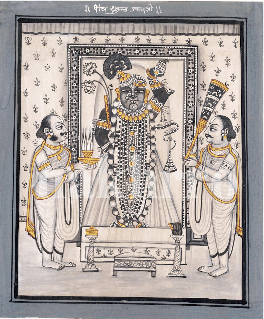Black & White Posh Shukla Ekadashi Pichwai