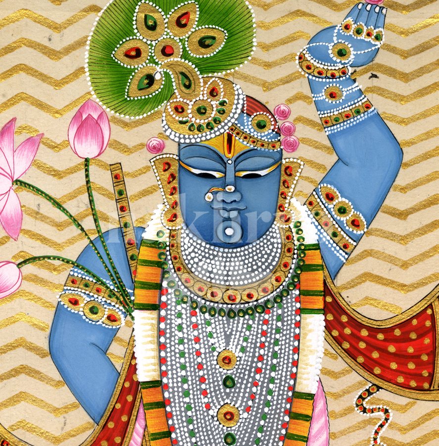 gold chevron shrinathji detail 1 | Nakhrro museum-grade archival print