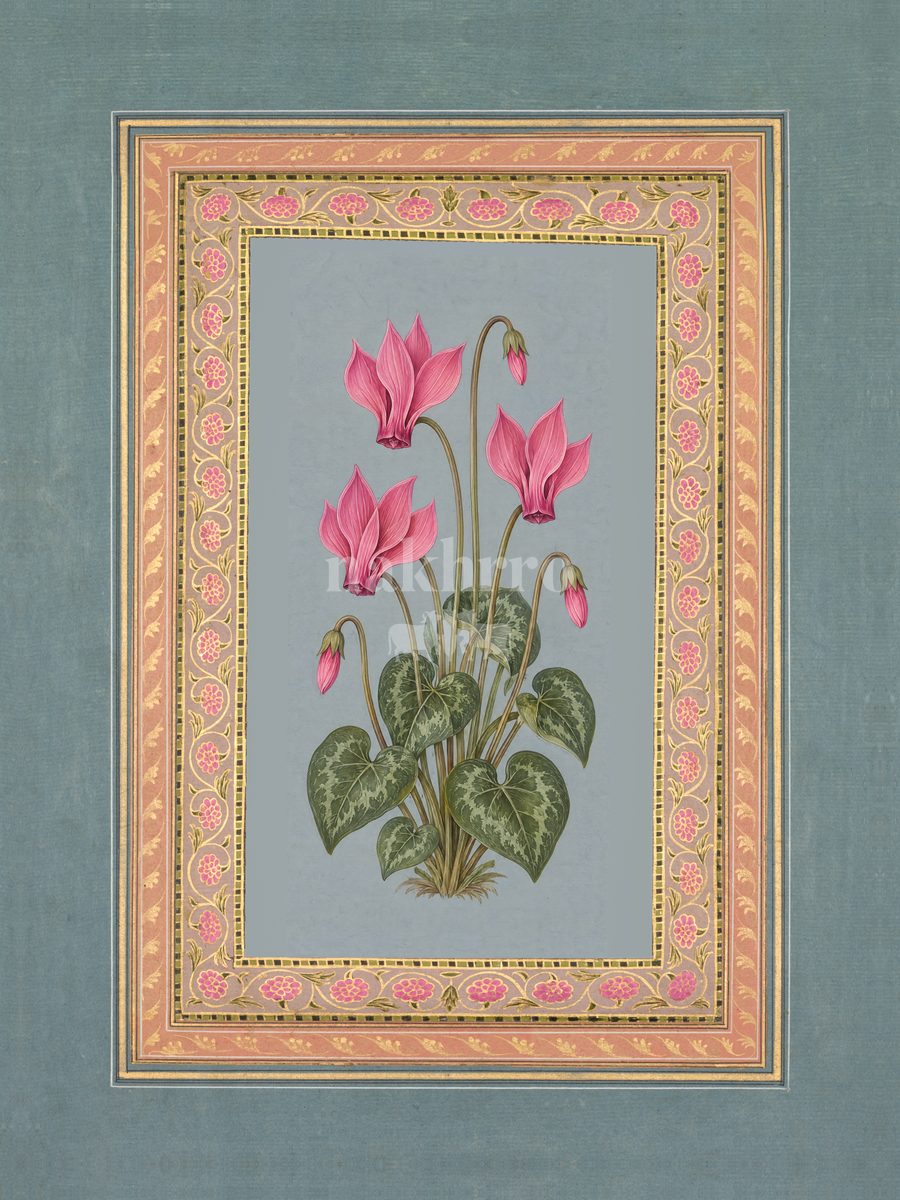 Gulabi Adaa — Persian Violet Mughal-inspired floral art print