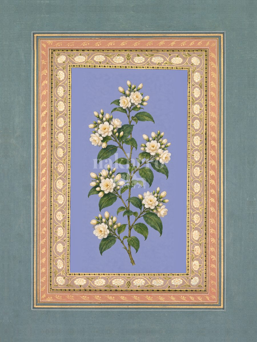 Mogra — Jasmine Mughal-inspired floral art print