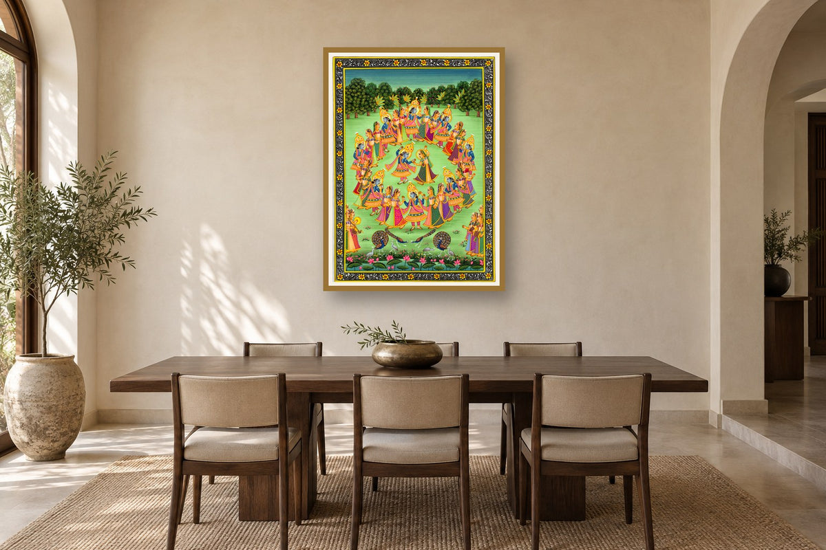 Raas Of Pichwai styled in a premium dining room