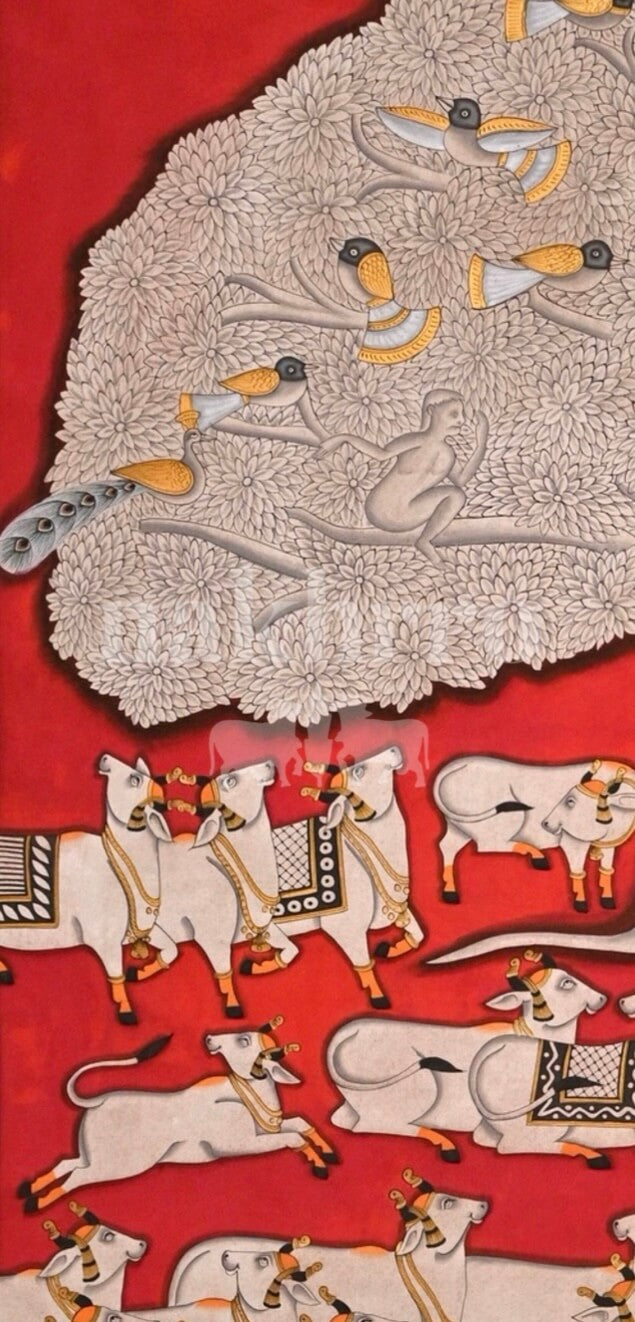 Kalpavriksha Tree of Life – Hand-Painted Original | 3 × 4 ft Indian Art — product view 5