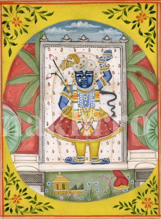 Red Shrinath Ji Pichwai Darshan