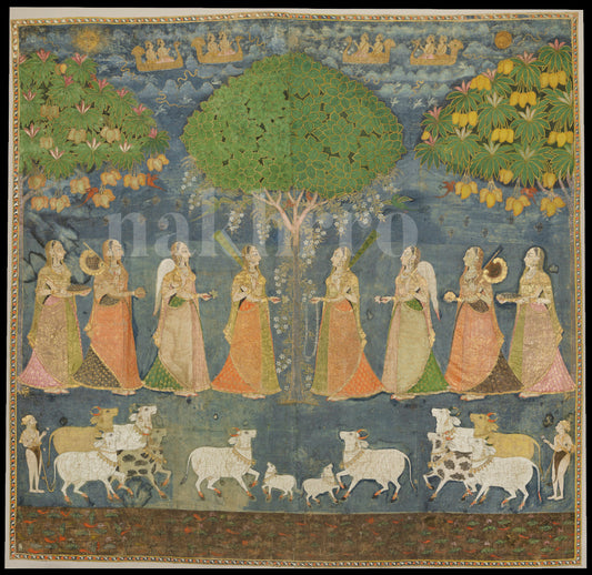 Gopis Worshipping Kalpavriksha