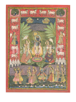 Shrinath Ji Pichwai Holi Scene - Nakhrro