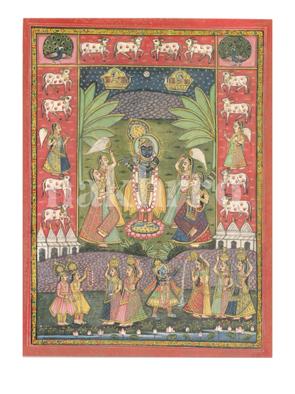 Shrinath Ji Pichwai Holi Scene - Nakhrro