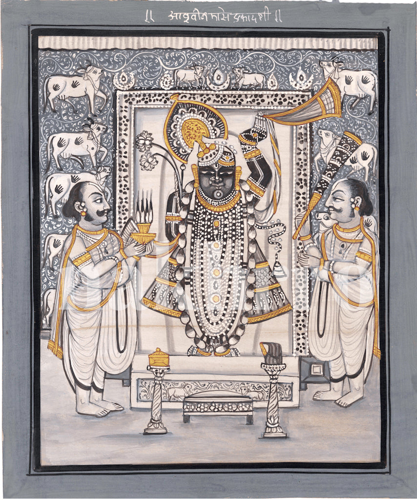 Black & White Ekadashi Minimalistic Pichwai - Nakhrro
