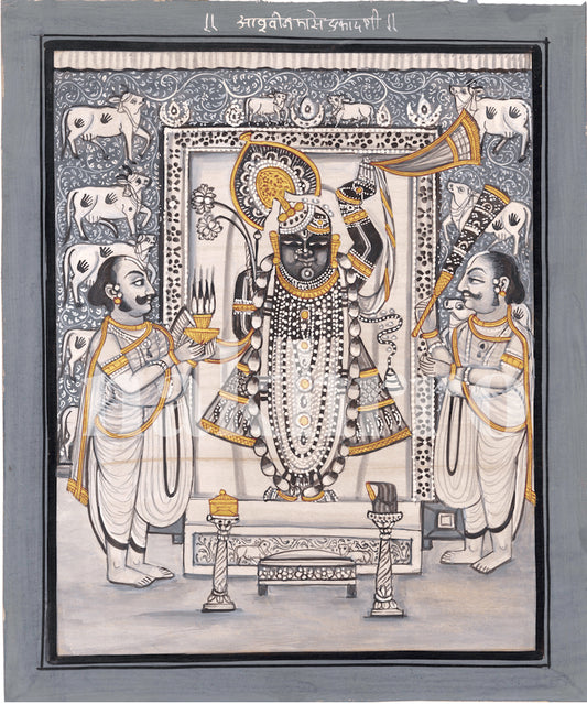 Black & White Ekadashi Minimalistic Pichwai