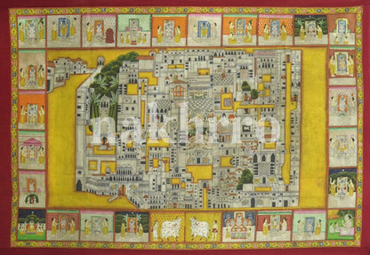 Temple Map Of Nathdwara Shrinath Ji Haveli Pichwai — product view 2