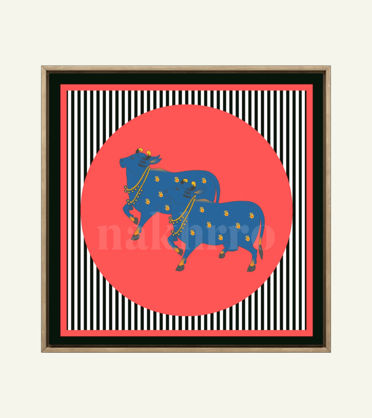 Pop Culture Kamdhenu in Hot Pink – Archival Cow Wall Art - Nakhrro