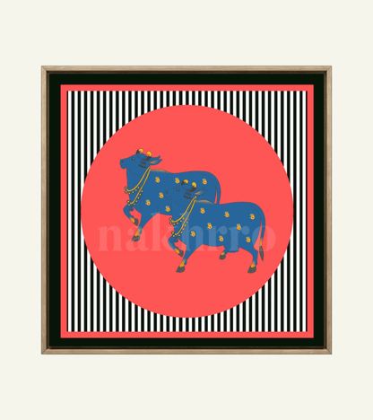 Pop Culture Kamdhenu in Hot Pink – Archival Cow Wall Art - Nakhrro