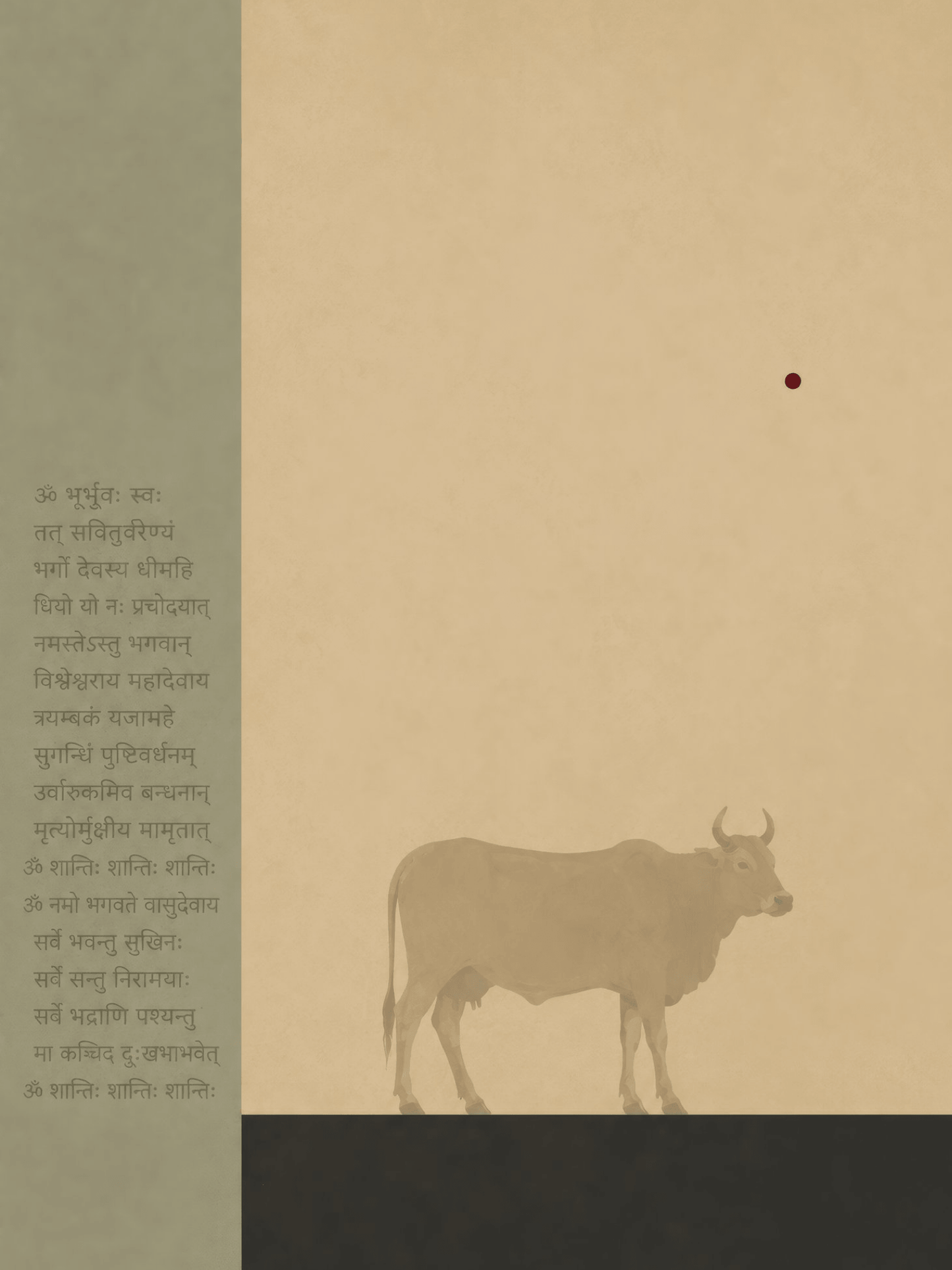Sacred India Triptych – Nandi, Cow & Temple Art Print Set