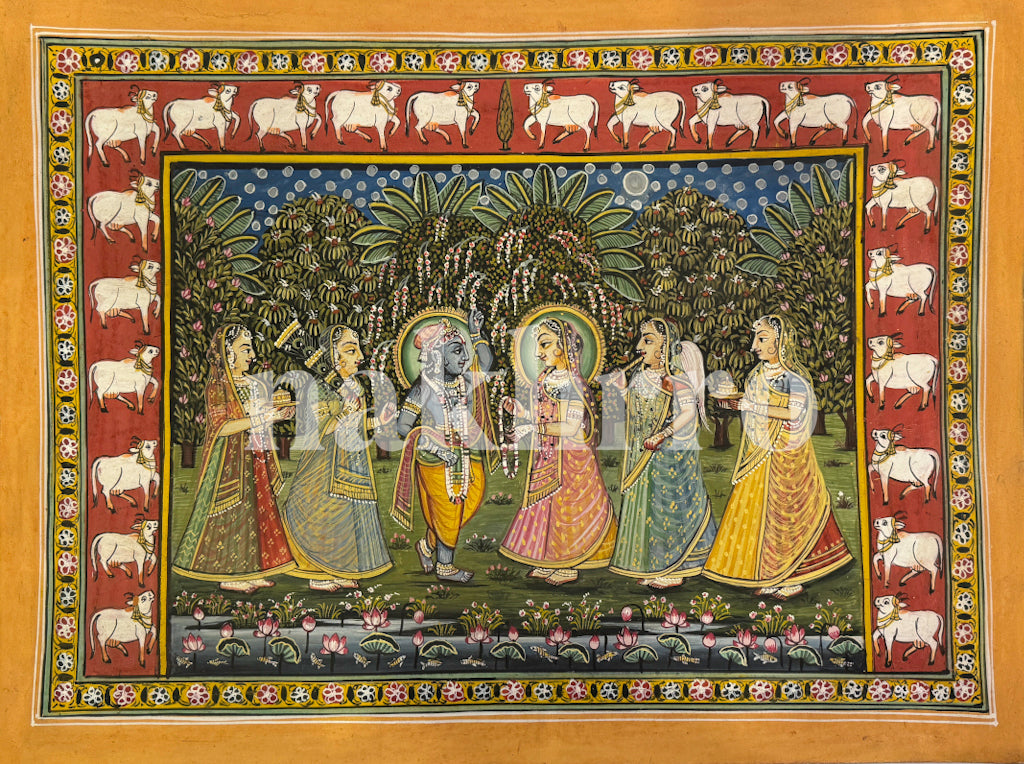 Krishna With Radha & Gopis Pichwai - Nakhrro