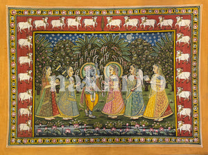 Krishna With Radha & Gopis Pichwai - Nakhrro