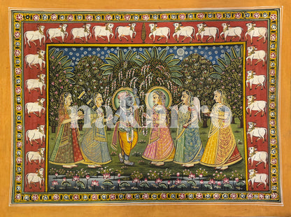 Krishna With Radha & Gopis Pichwai - Nakhrro