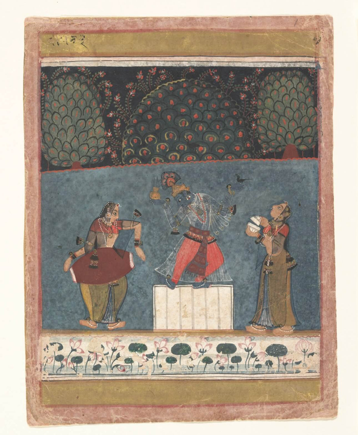 Dancing Krishna with Gopis – Raas Leela Inspired Pichwai Art Print - Nakhrro
